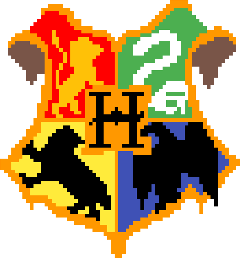 Hogwarts Crest Pixel Art