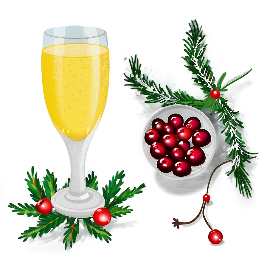 Holiday Mimosa With Cranberry Png Qqx