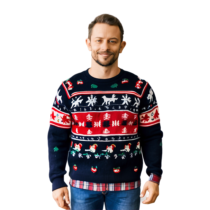 Holiday-themed Ugly Sweater Png Mhf2