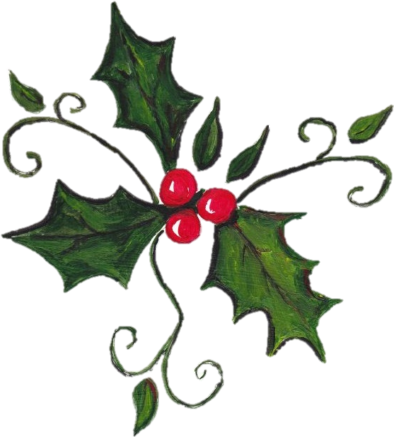 Holly Berries Hand Painted Artwork