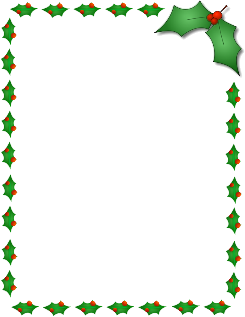 Holly Leaf Christmas Border