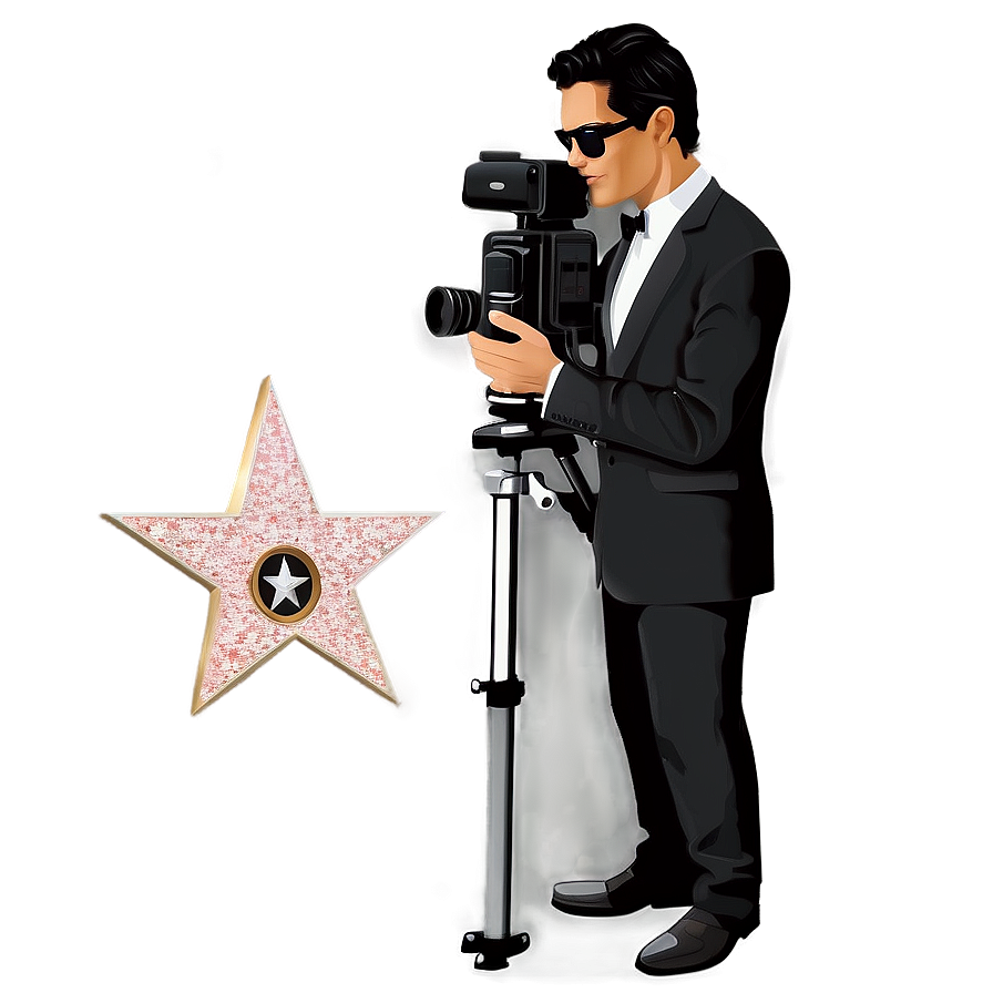 Hollywood Star And Camera Png Qam35