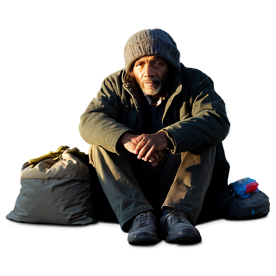 Homeless Man At Night Png 06132024