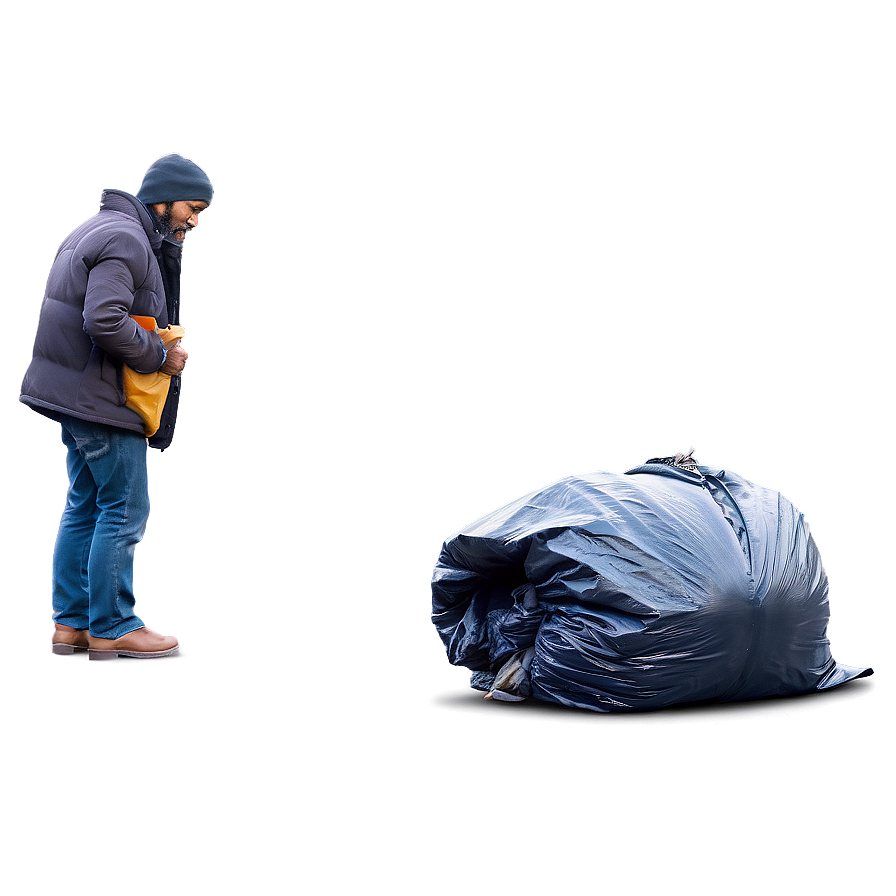 Homeless Man By Trash Can Png Aai