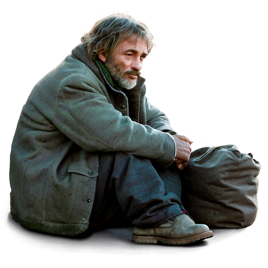 Homeless Man Illustration Png Bxi