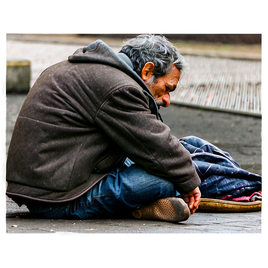 Homeless Man In City Png 06132024