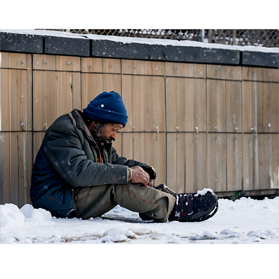 Homeless Man In Snow Png 98