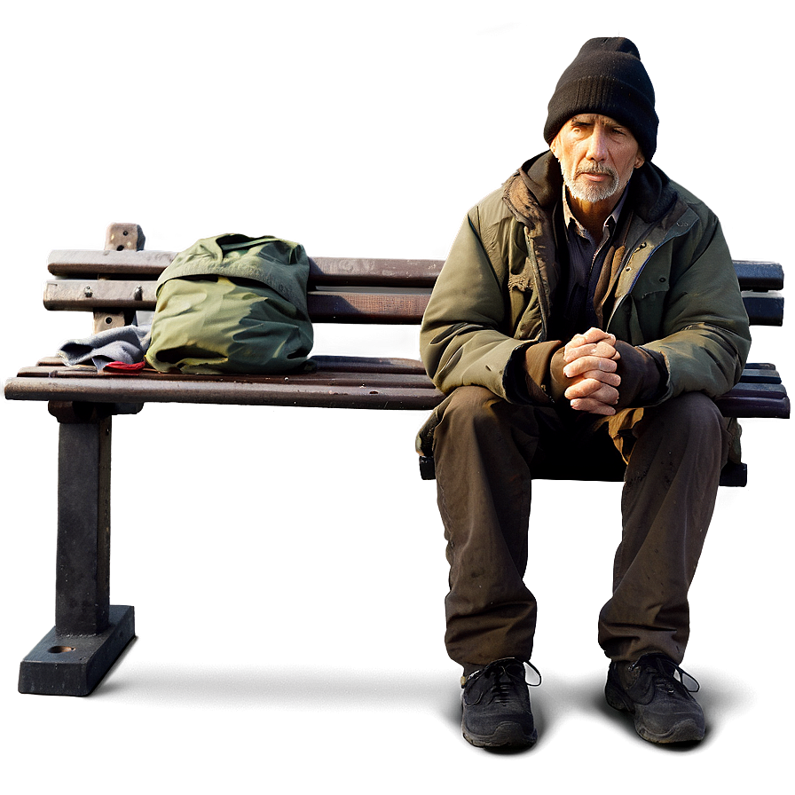 Homeless Man On Bench Png 96