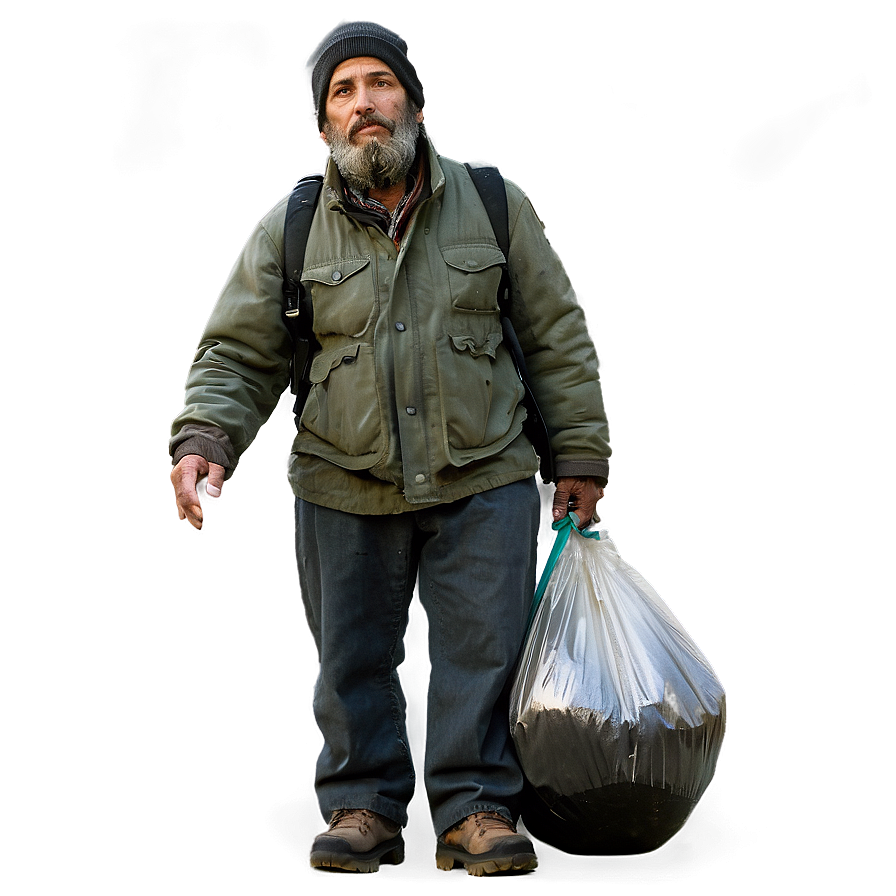 Homeless Man With Bag Png Kyh