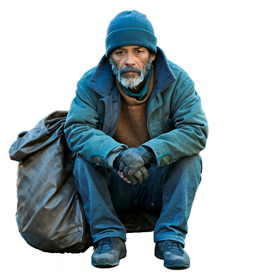 Homeless Man With Bag Png Lni