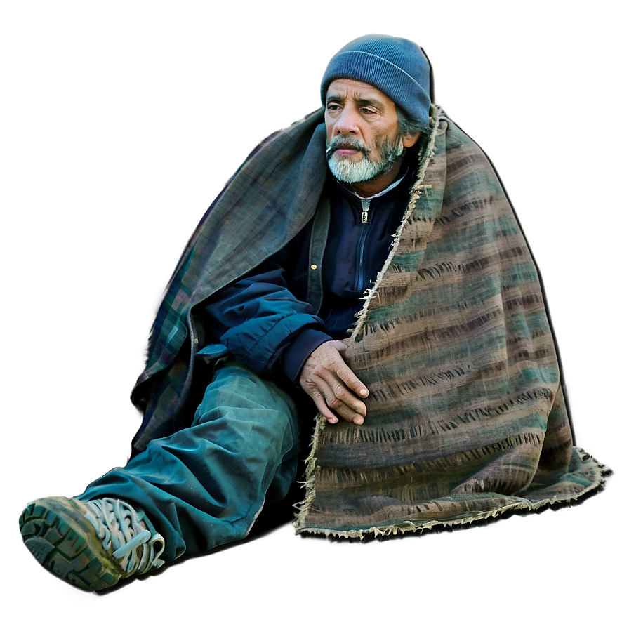 Homeless Man With Blanket Png Ofq91