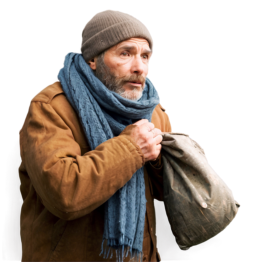 Homeless Man With Scarf Png 06132024