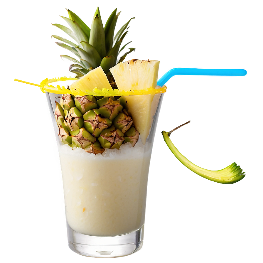 Homemade Pina Colada Preparation Png Stm7