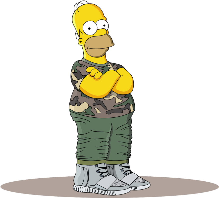 Homer Simpson Camouflage Outfit Sneakers