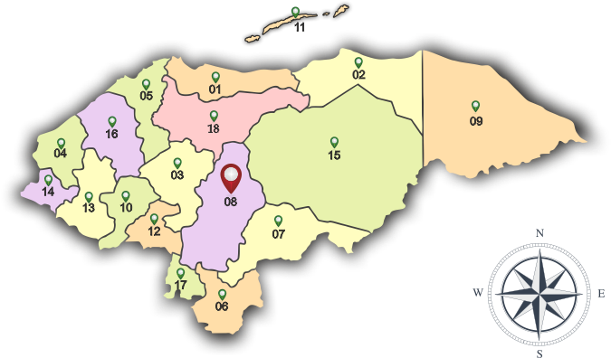 Honduras Administrative Divisions Map