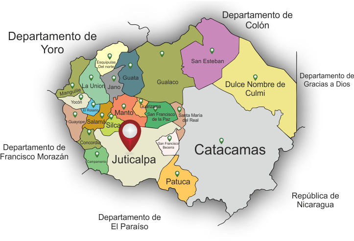 Honduras Catacamas Region Map