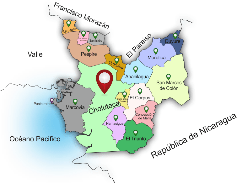 Honduras Choluteca Region Map