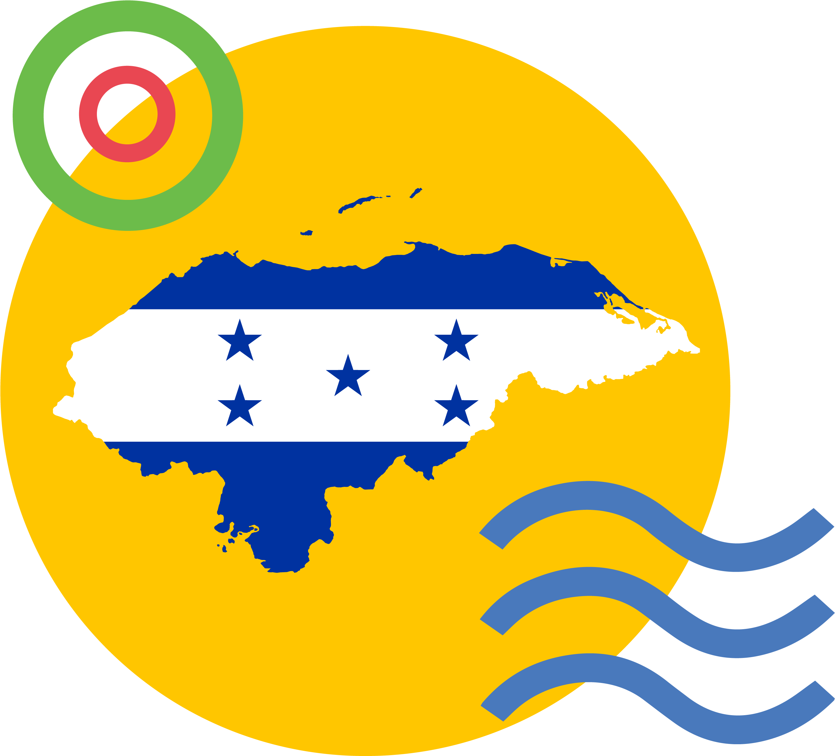 Honduras Map Flag Graphic
