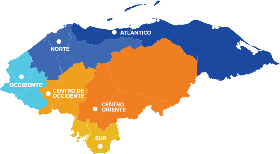 Honduras Regional Division Map