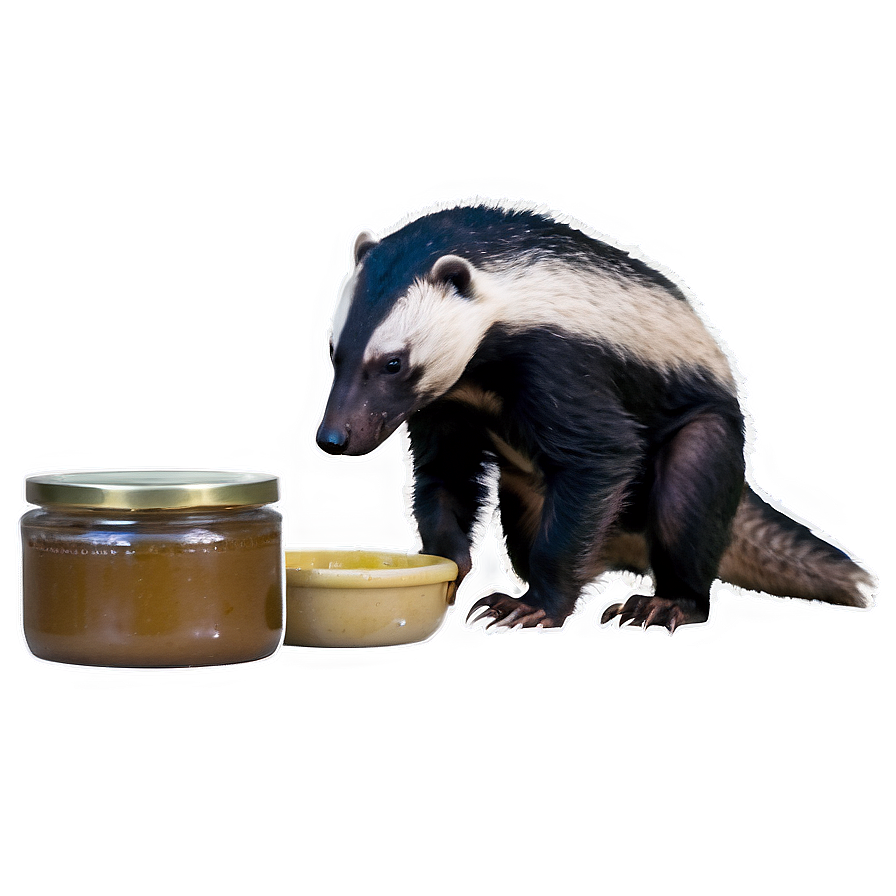 Honey Badger Feeding Moment Png Hig