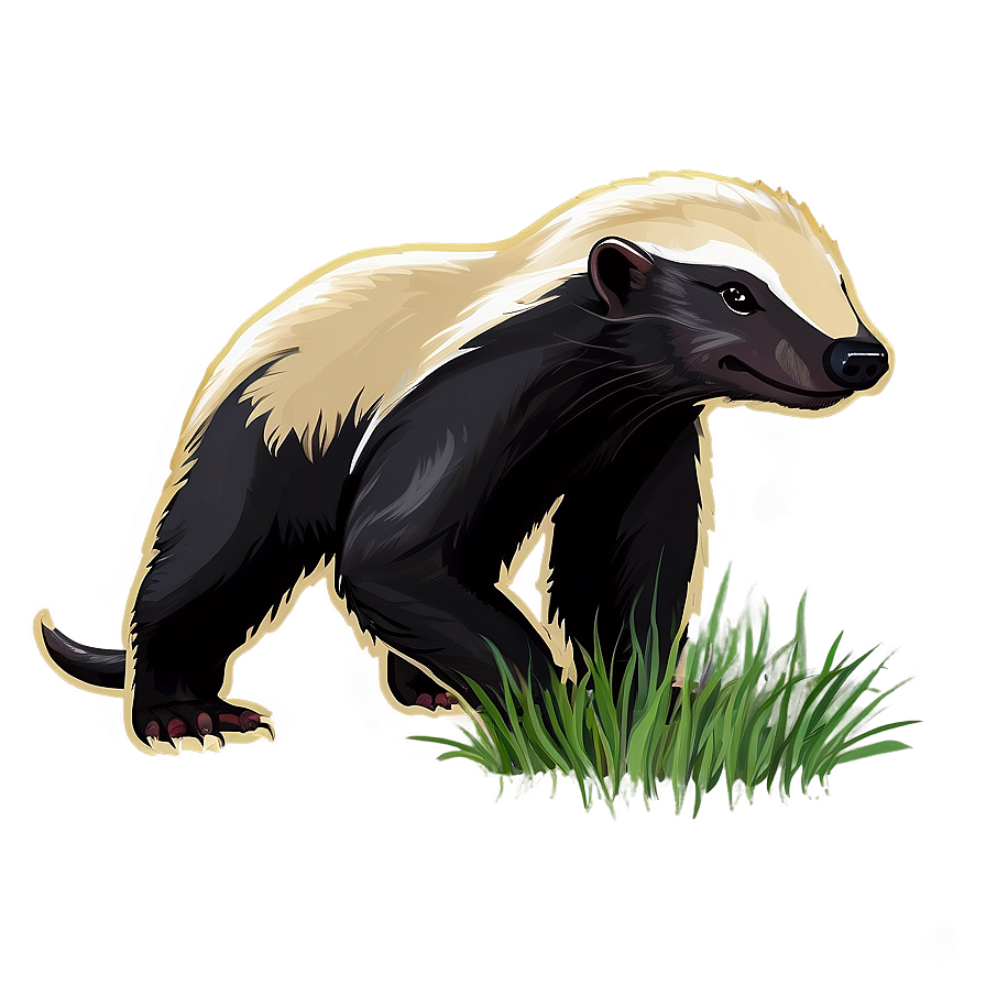 Honey Badger In The Grass Png 06252024