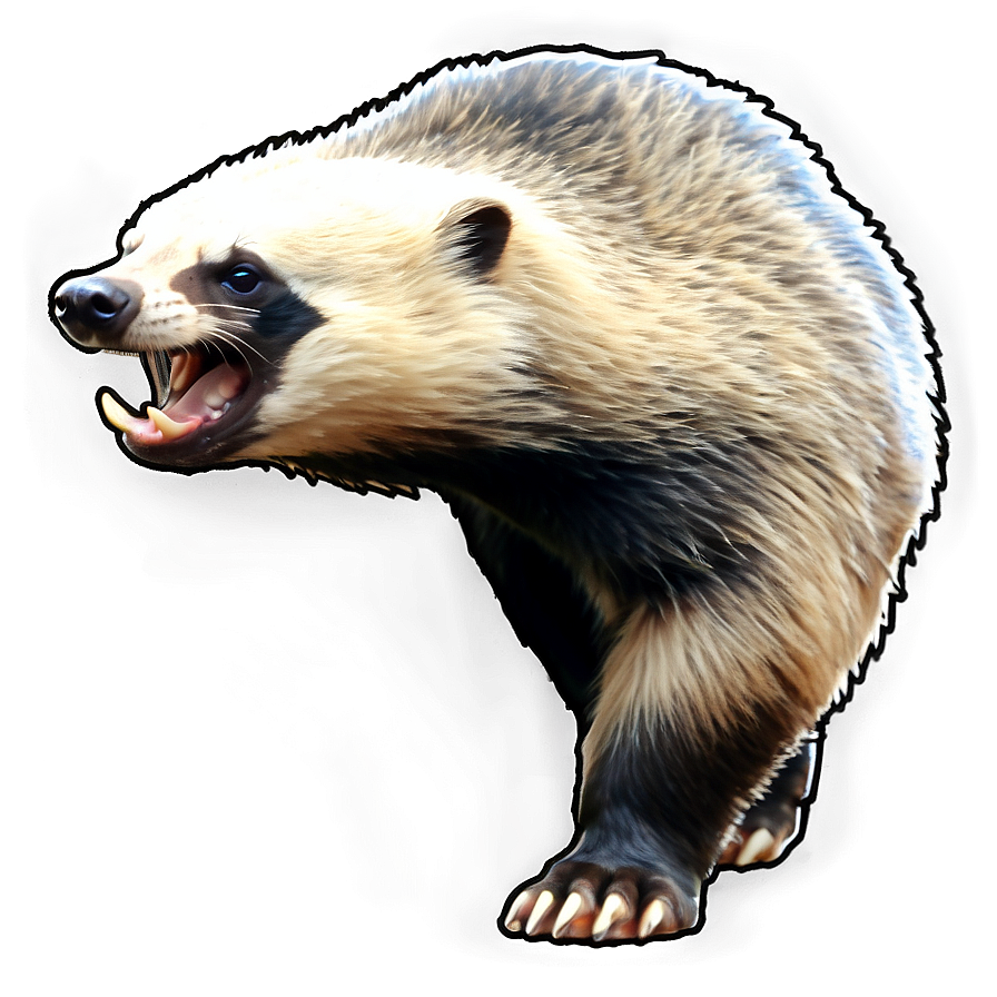 Honey Badger Sketch Art Png 06252024