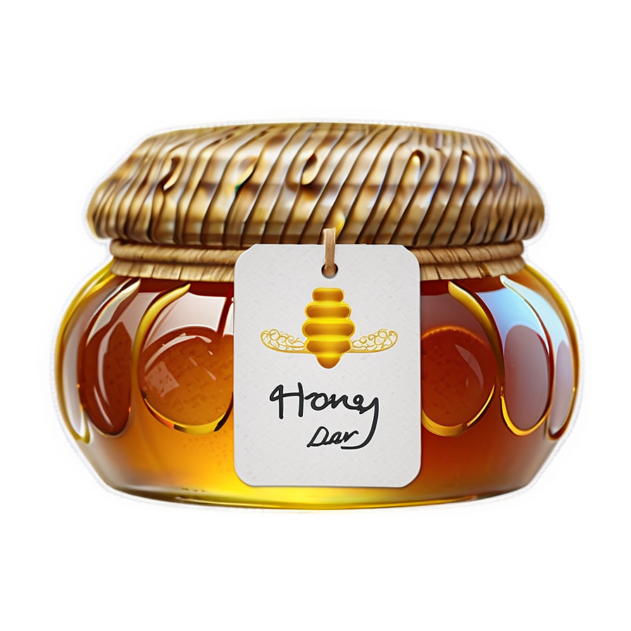 Honey Jar With Tag Png Kyt43