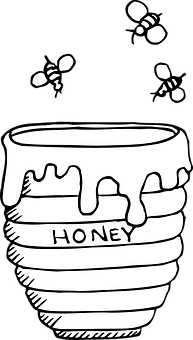 Honey Potand Bees Vector