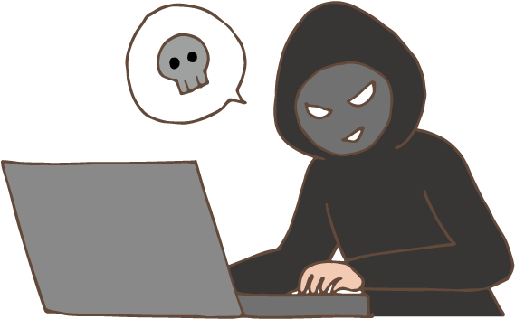 Hooded Hackerat Computerwith Skull Icon