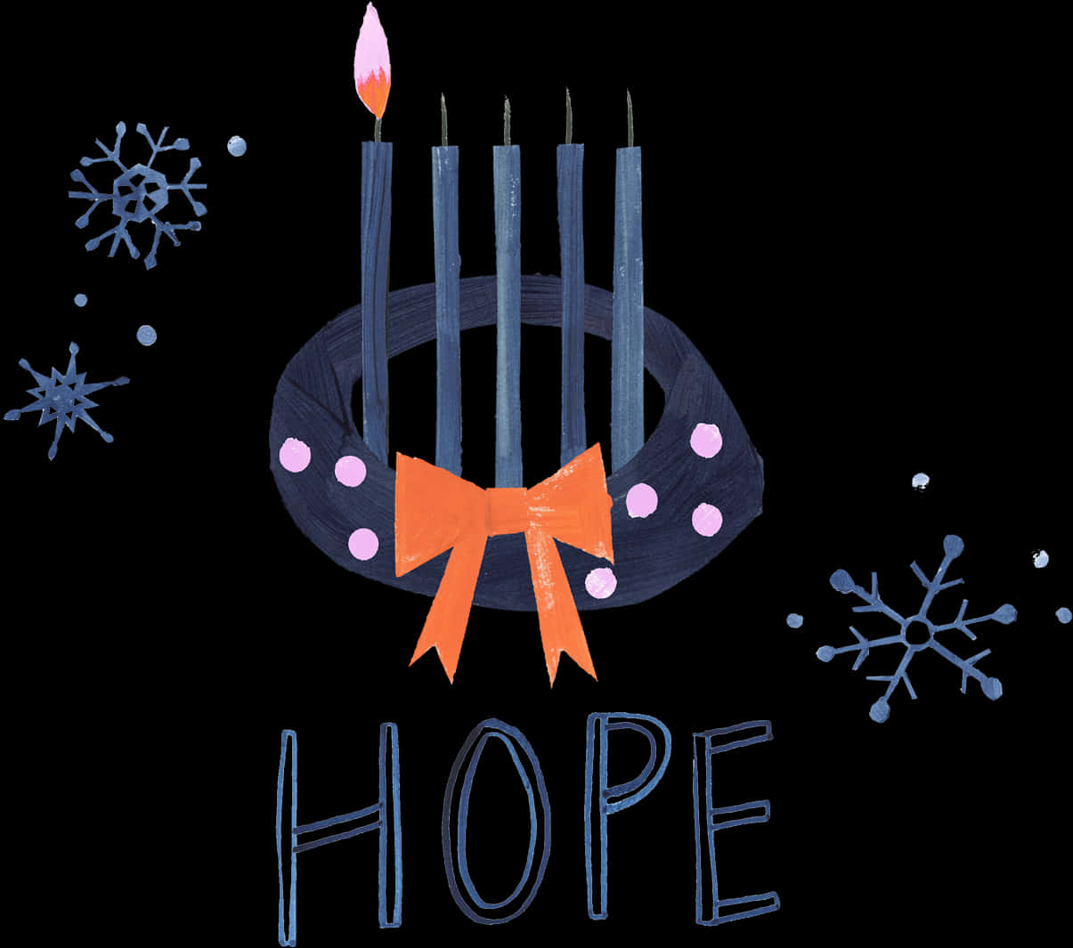 Hopeful Birthday Candleand Snowflakes