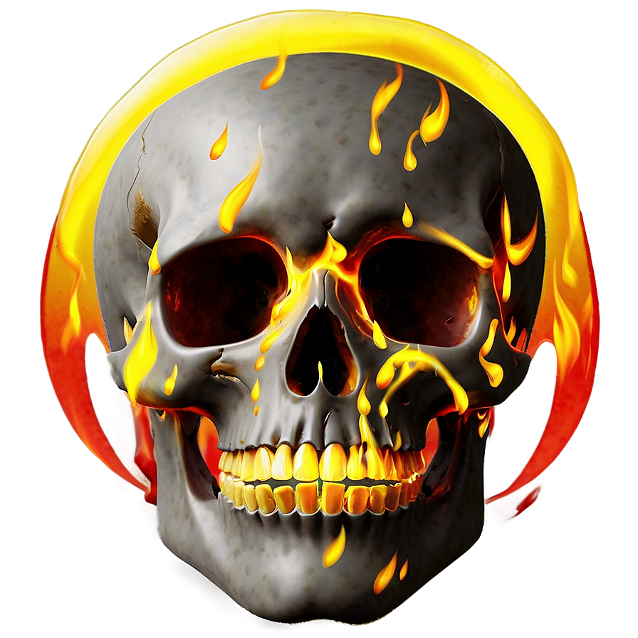 Hot Fire Skull Image Png 06252024