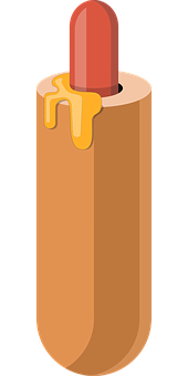 Hotdog Mustard Dripping Cartoon