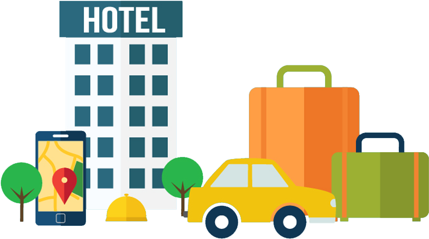 Hotel Stay Travel Concept Illustration