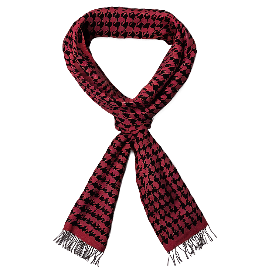 Houndstooth Red Scarf Png Bgg