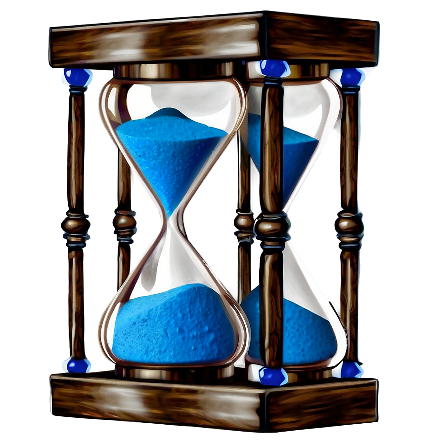 Hourglass With Blue Sand Png 05232024