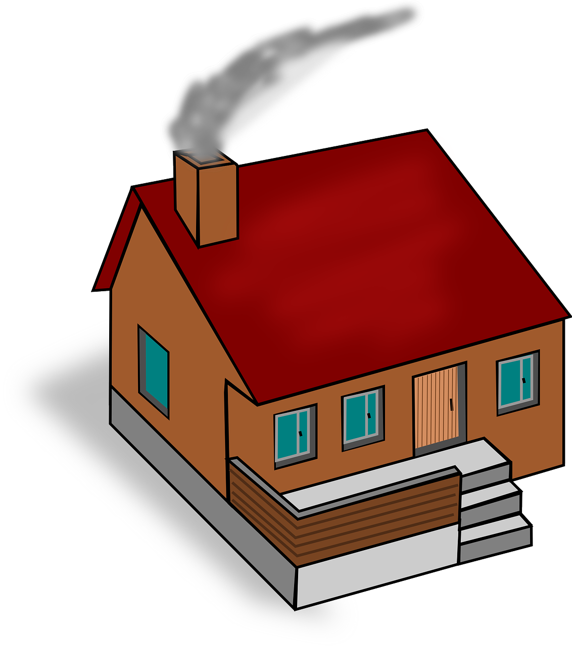 House Chimney Smoke Illustration