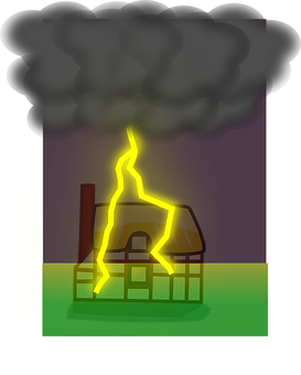 House Struck By Lightning