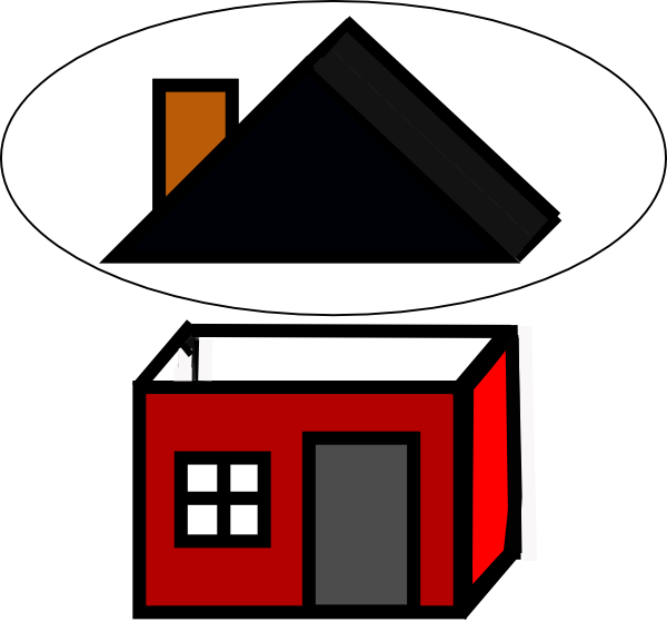 Housewith Black Roof Illustration