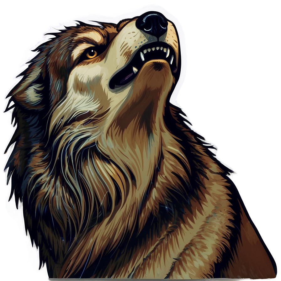 Howling Wolf Head Icon Png Qge