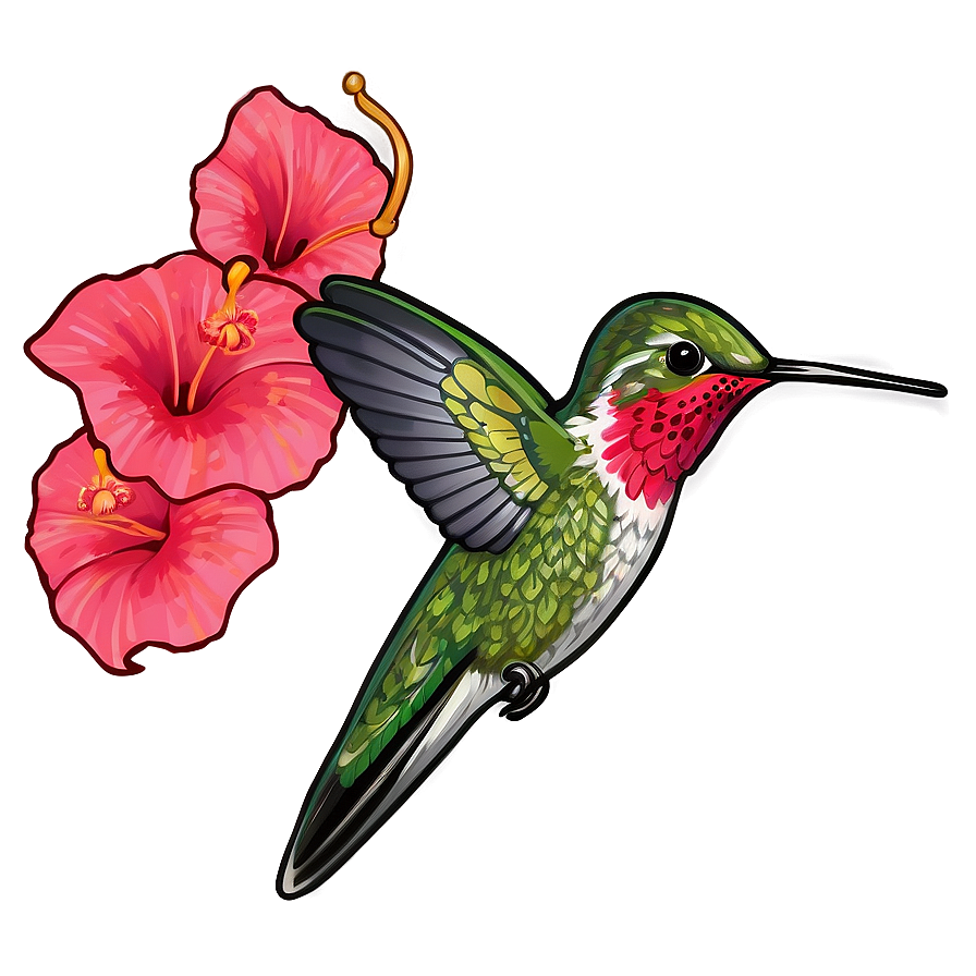 Hummingbird And Hibiscus Png Fbx