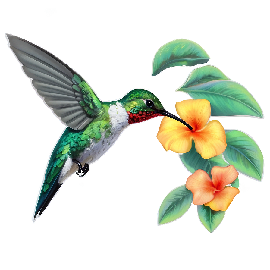 Hummingbird In Tropical Setting Png 33