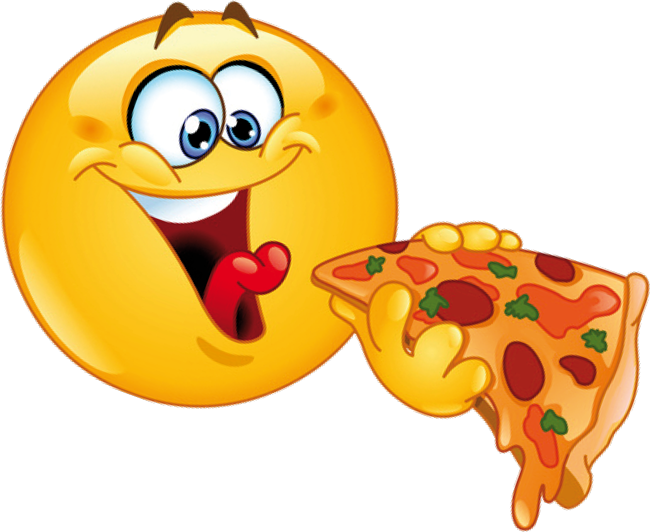 Hungry Emoji Eating Pizza