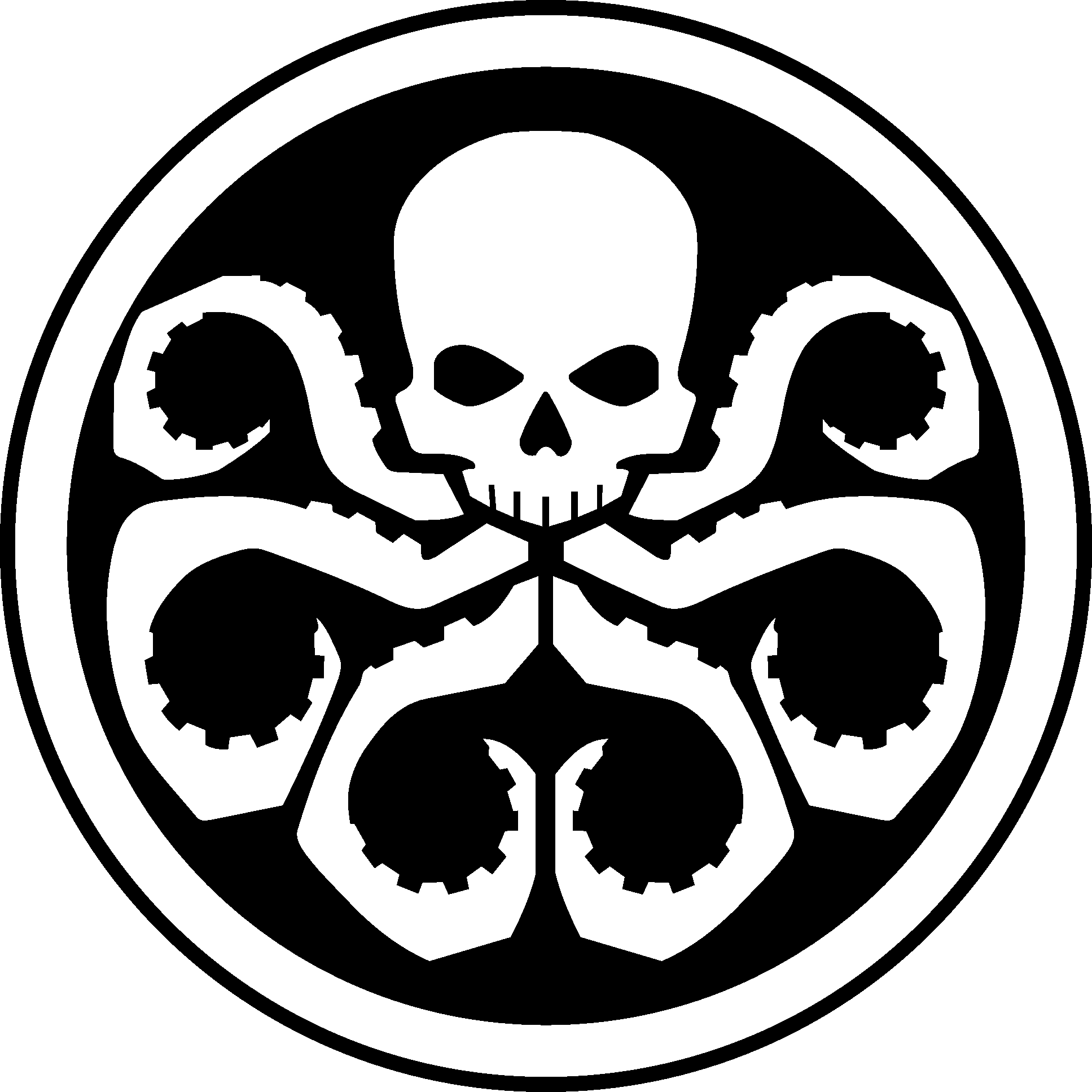 Hydra Skull Octopus Emblem