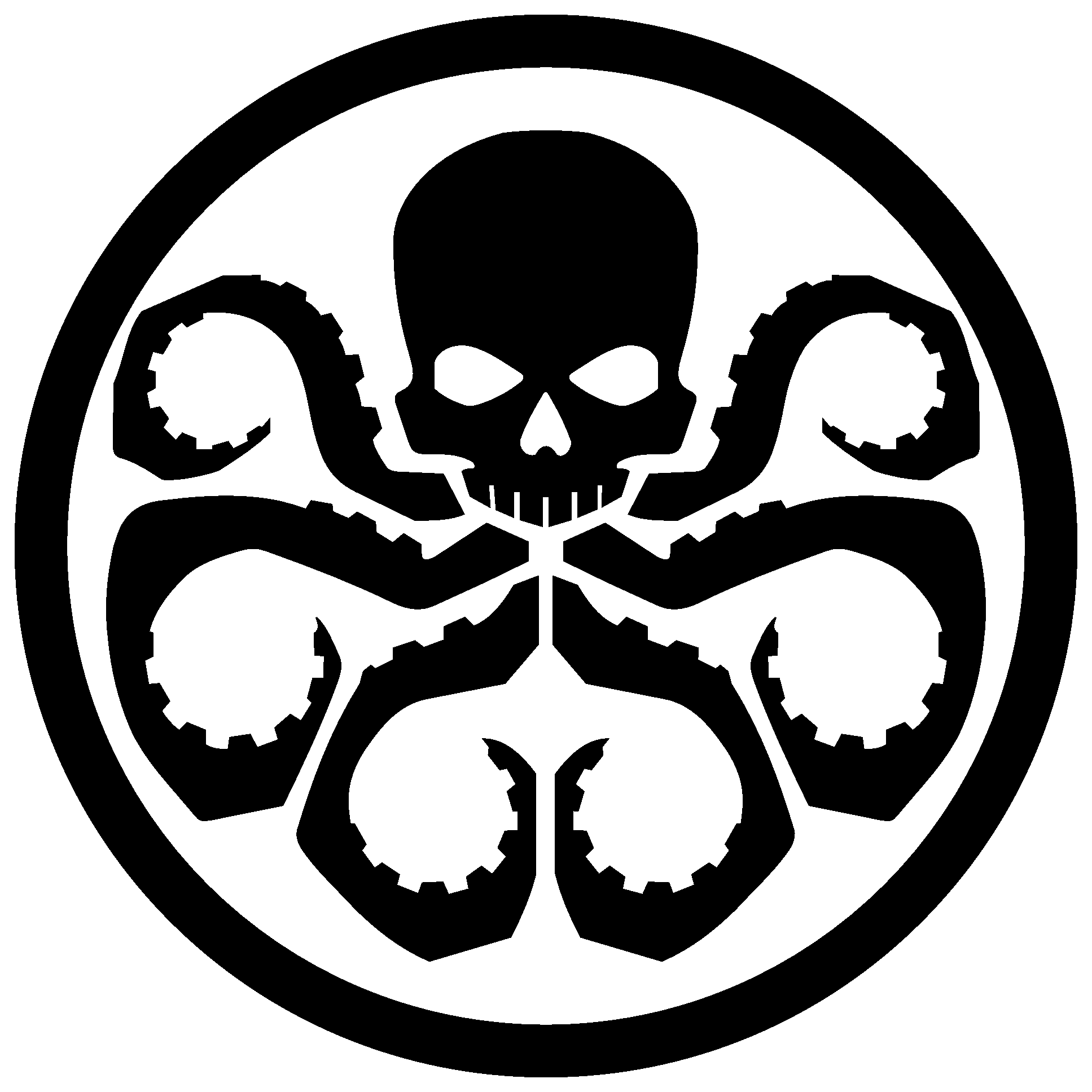 Hydra Skull Octopus Emblem