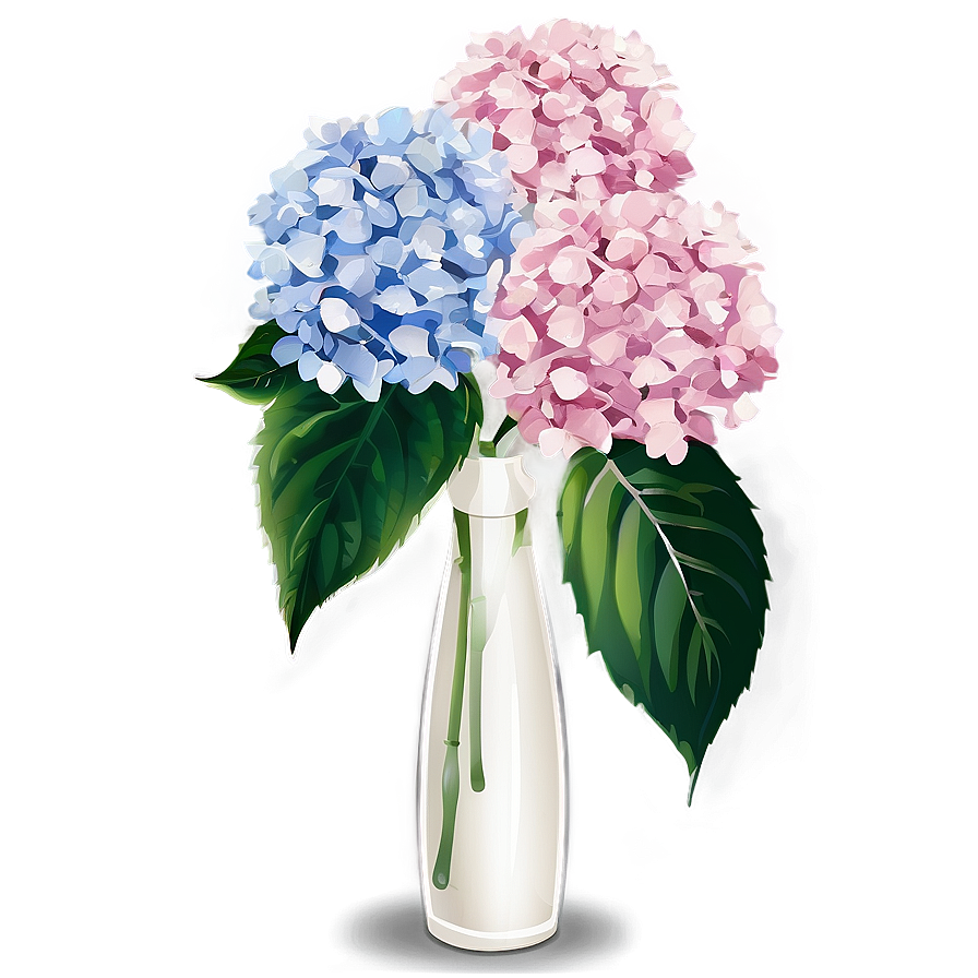 Hydrangeas In Vase Png Bey