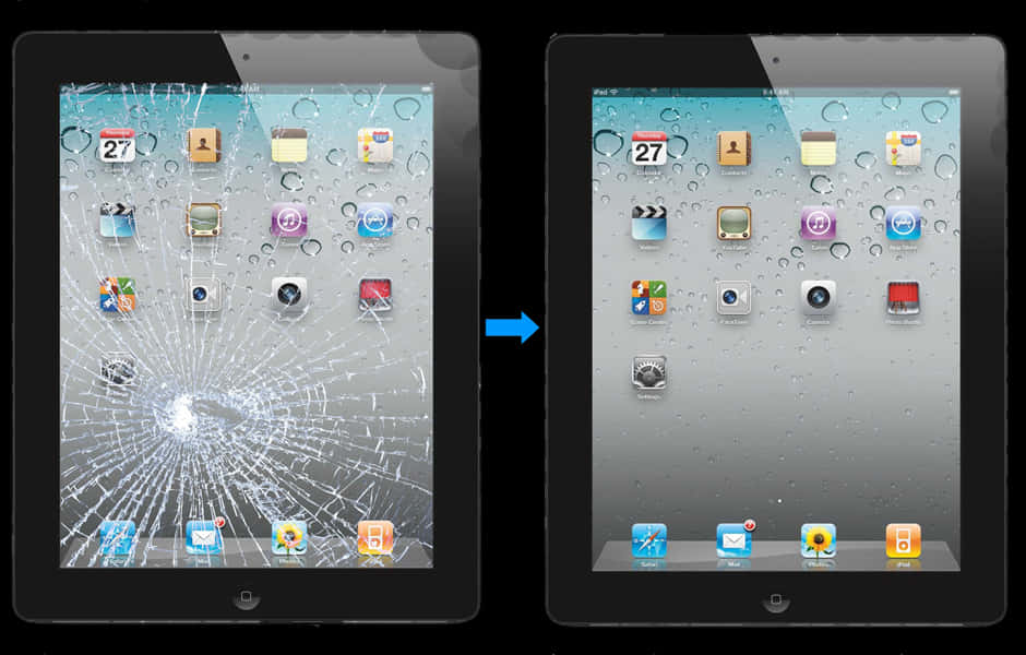 I Pad Screen Before After Repair