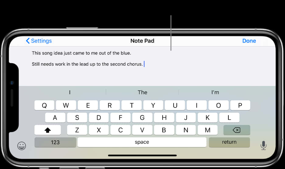 I Phone12 Notepad App Songwriting