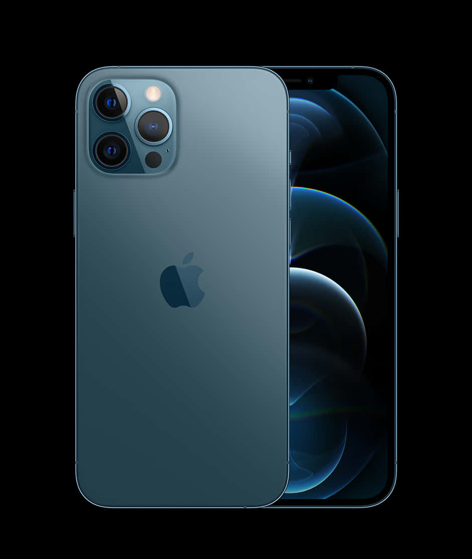 I Phone12 Pro Blue Backand Front View