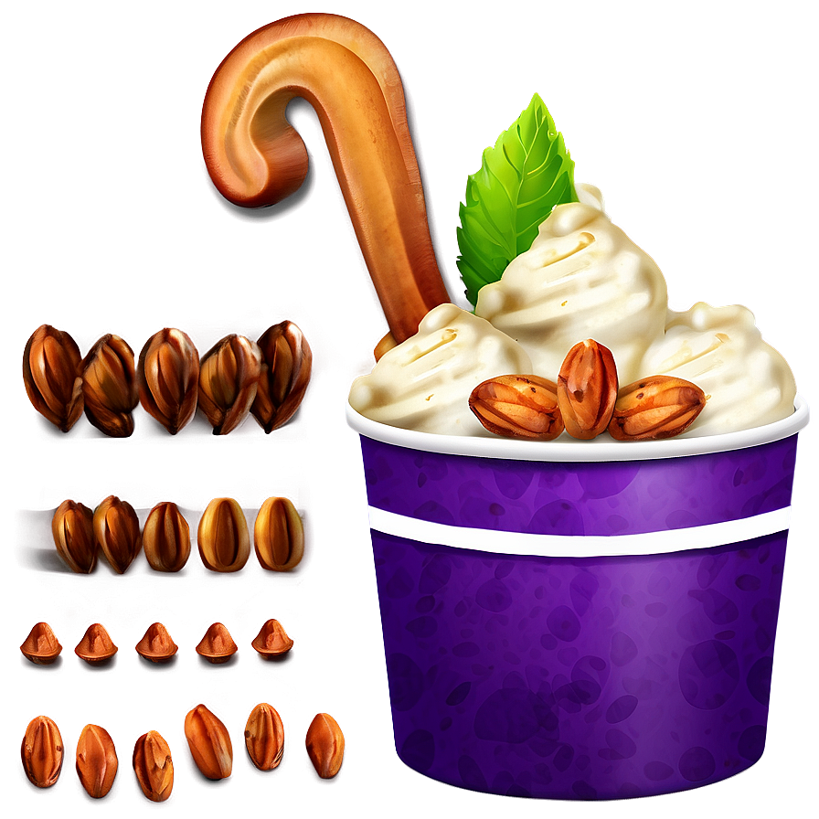 Ice Cream Cup With Nuts Png Koy26