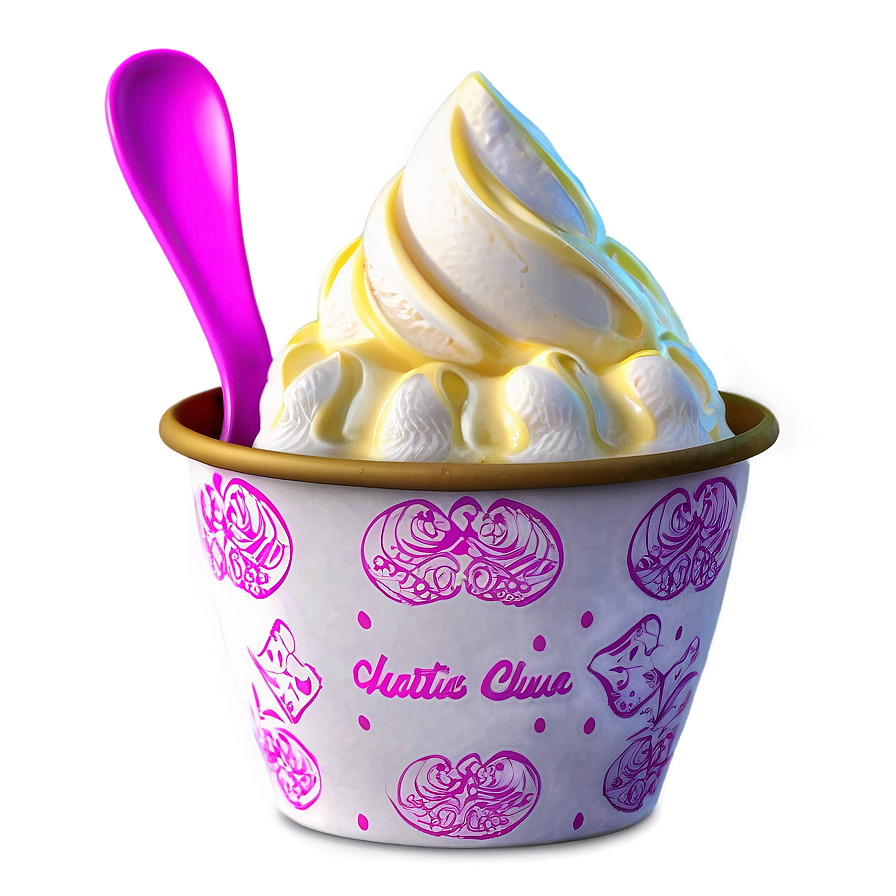 Ice Cream Cup With Spoon Png 06262024